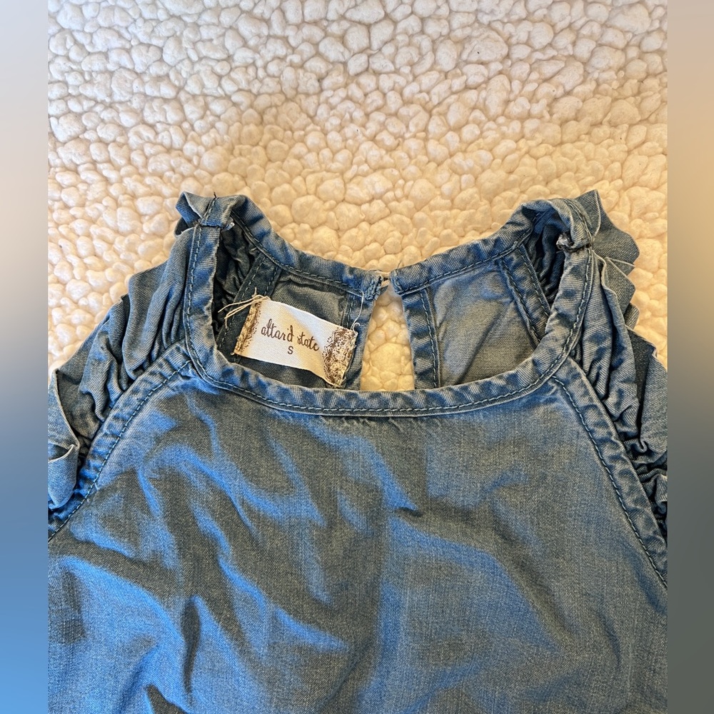 Altar’d State Chambray Ruffle Tank - Picture 4 of 4